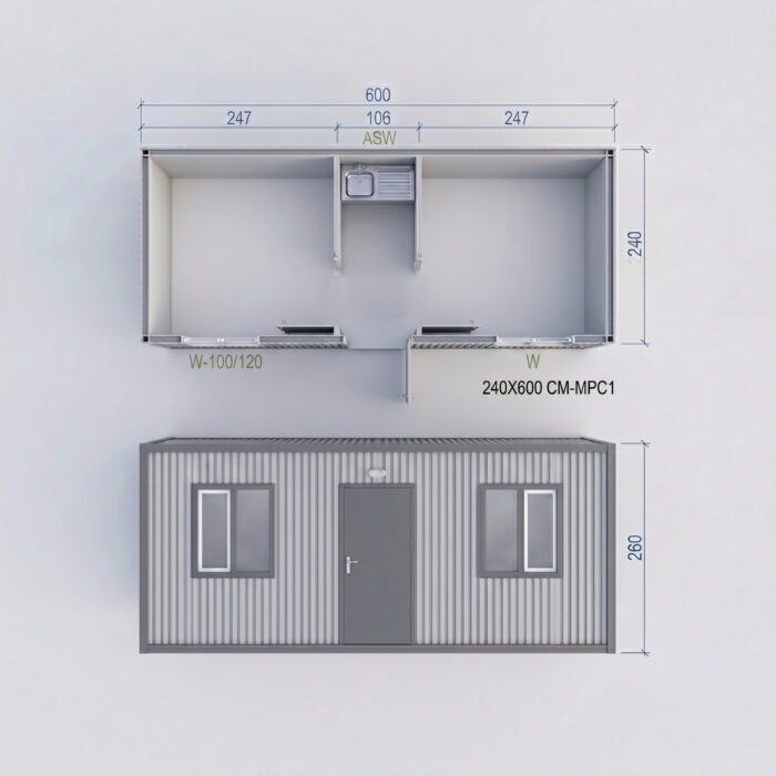 Kontener biurowy 240×600 cm SC-MPC1