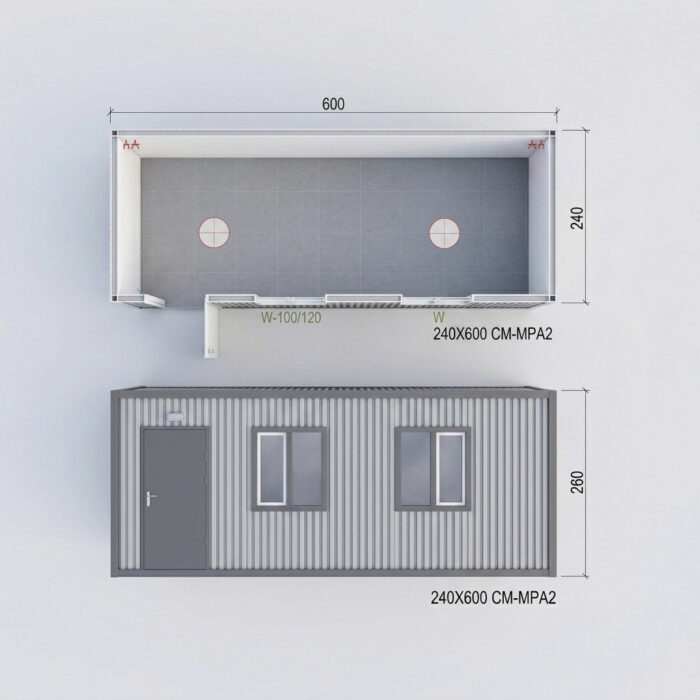 Kontener biurowy 240×600 cm SC-MPA2