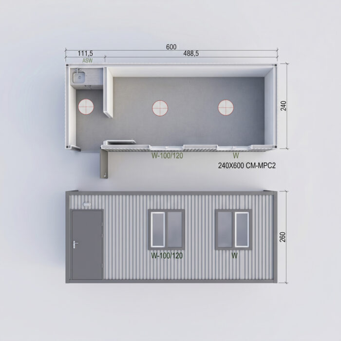 Kontener biurowy 240×600 cm SC-MPC2